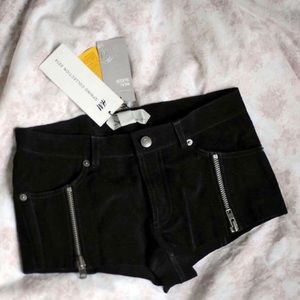 H&M spring collection suede shorts